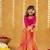 Pink laheriya printed georgette top with georgette crushed multicoloured lehenga (set of 2)