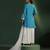 Blue silk embroidered kurta set