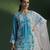 Blue silk embroidered kurta set