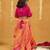 Pink laheriya printed georgette top with georgette crushed multicoloured lehenga (set of 2)