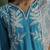 Blue silk embroidered kurta set