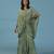 Green crepe embroidered kaftan gown
