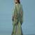 Green crepe embroidered kaftan gown