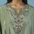 Green crepe embroidered kaftan gown