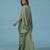 Green crepe embroidered kaftan gown