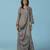 Grey chiffon embroidered gown
