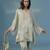 Green tissue embroidered kurta with pant