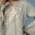 Green tissue embroidered kurta with pant