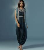 Blue georgette embroidered co ord set