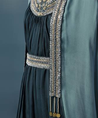 Blue georgette embroidered co ord set 3