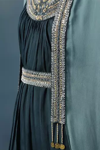 Blue georgette embroidered co ord set