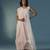 Pink crepe plain kurta set with jacket