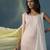 Pink crepe plain kurta set with jacket