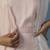 Pink crepe plain kurta set with jacket