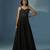 Black georgette embroidered gown