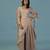 Gold chinon plain kurta with pant