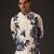 White Floral  Printed cotton nehru jacket