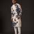 White Floral  Printed cotton nehru jacket
