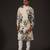 White Floral Printed cotton nehru jacket