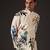 White Floral Printed cotton nehru jacket