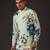 Green Floral Printed cotton nehru jacket