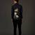 Black Floral Printed satin  shirt