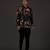 Black Floral Printed satin  shirt
