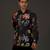 Black Floral Printed satin  shirt