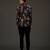 Black Floral Printed satin  shirt