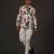 White Floral Printed satin  shirt