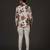 White Floral Printed satin  shirt