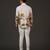 White Floral Printed satin  shirt
