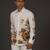 White Floral Printed satin  shirt