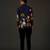 Indigo Floral Printed satin  shirt