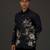Black Floral Printed satin  shirt