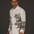 White Floral Printed satin  shirt