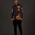 Black Floral Printed satin  shirt