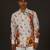 White Floral Printed satin  shirt