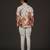 White Floral Printed satin  shirt