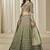 Olive Green Chinon Silk Lehenga Choli with Embroidered, Sequins, Thread and Zari Work