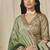 Olive Green Chinon Silk Lehenga Choli with Embroidered, Sequins, Thread and Zari Work