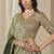 Olive Green Chinon Silk Lehenga Choli with Embroidered, Sequins, Thread and Zari Work