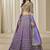Violet Chinon Silk Lehenga Choli with Embroidered, Sequins, Thread and Zari Work