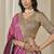 Hot Pink Chinon Silk Lehenga Choli with Embroidered, Sequins, Thread and Zari Work
