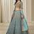 Firozi Chinon Silk Lehenga Choli with Embroidered, Sequins, Thread and Zari Work
