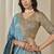 Firozi Chinon Silk Lehenga Choli with Embroidered, Sequins, Thread and Zari Work
