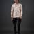 Beige floral printed satin  shirt
