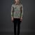 Grey floral printed satin  shirt