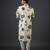 White floral printed chanderi silk kurta pajama