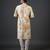White floral printed chanderi silk kurta pajama